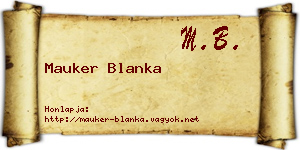 Mauker Blanka névjegykártya